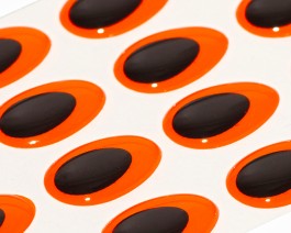 3D Epoxy Teardrop Eyes, Fluo Orange, 15 mm